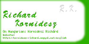 richard kornidesz business card